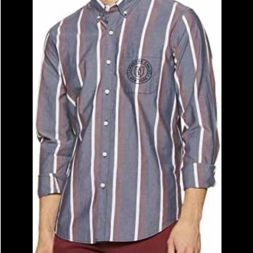 American Eagle Outfitters Button-Down Shirt Men’s Size large Striped L/S Casual